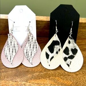 Handmade Faux Leather Earrings